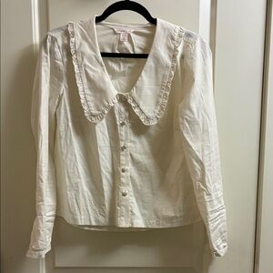 Vintage style poet ruffle blouse by Joe fresh and Jillian harris collab XS